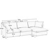 NicBex Couches for Living Room L-Shaped 3 Seat Sectional Comfy Sofa Modern Corduroy Upholstered Slipcovered Sofa Couch with Convertible Ottoman, Cream - 2 of 4