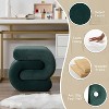 Upholstered Ottoman S-shape Makeup Vanity Stool Footstool, Velvet/Teddy - ModernLuxe - 4 of 4