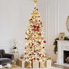 7.5ft Flocked Pencil Christmas Tree, Slim Artificial Xmas Tree with Snowy Branch Tips & Sturdy Metal Stand for Indoor Holiday or Party Decor(upgrade) - 2 of 4