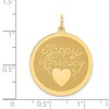 Black Bow Jewelry 14k Yellow Gold Happy Anniversary Circle Heart Pendant, 24mm - 4 of 4