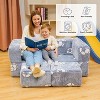Hooseng Glow in The Dark Kids Modular Sofa, 3-in-1 Convertible Toddler Play Couch with Memory Foam & Floor Cushion for Playroom & Bedroom - 3 of 4