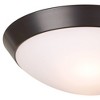 360 Lighting Davis Modern Ceiling Light Flush Mount Fixture 13" Wide Oil Rubbed Bronze 2-Light Frosted Glass Dome Shade for Bedroom Kitchen Hallway - 3 of 4