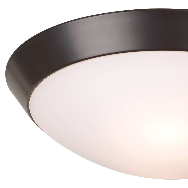 360 Lighting Davis Modern Ceiling Light Flush Mount Fixture 13" Wide Oil Rubbed Bronze 2-Light Frosted Glass Dome Shade for Bedroom Kitchen Hallway, 3 of 6