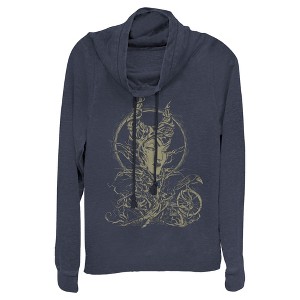 Juniors Womens Sleeping Beauty Maleficent Twisted Queen Cowl Neck Sweatshirt - 1 of 3