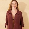 Women's Gauze Cover Up Shirt Dress - Shade & Shore™ - 3 of 4