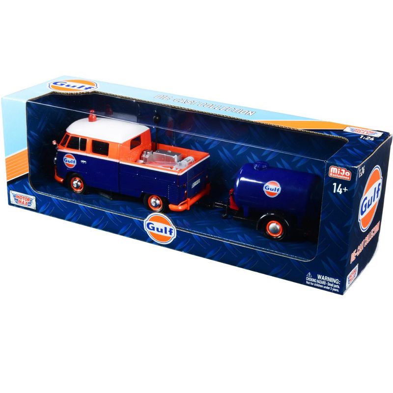 Volkswagen Service Pickup Truck with Plastic Oil Tank "Gulf Oil" 1/24 Diecast Model Car by Motormax, 2 of 4