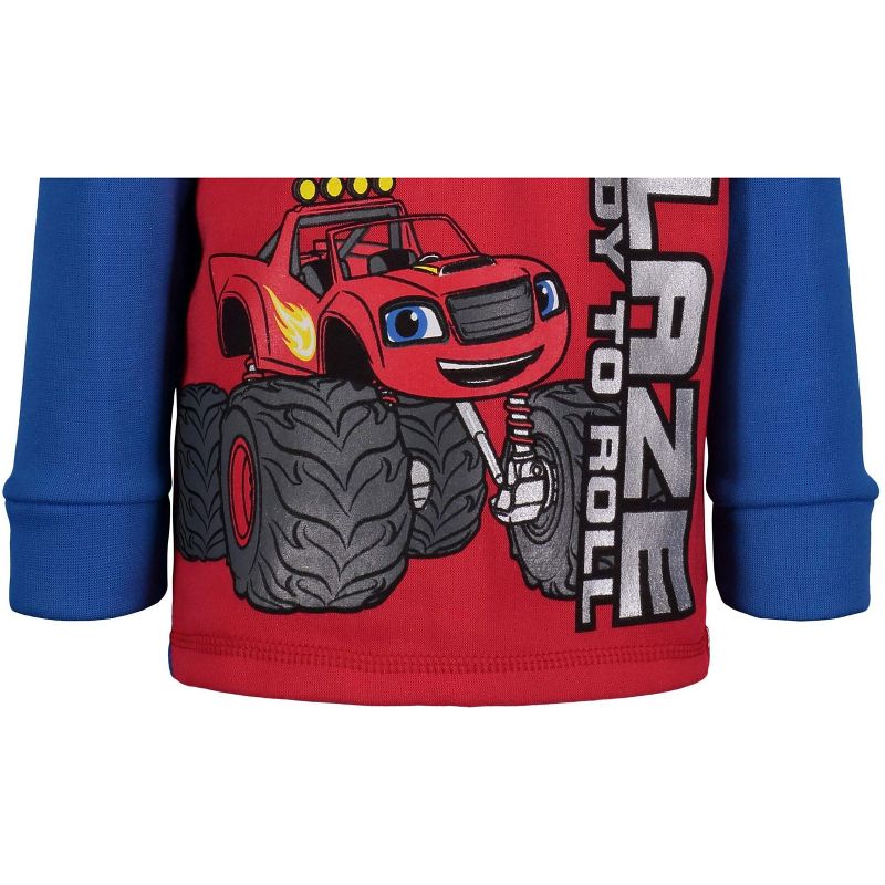 Blaze and the Monster Machines Toddler Boys Fleece Half-Zip Fashion Hoodie Red , 5 of 8