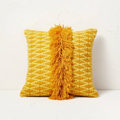 Handmade Boho Pillow Cover With Tassel, 18x18,12x20, Cream,orange