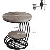 Tribesigns 2-tier Round End Table, Side Table with Storage Shelf, Metal Arc-Shaped Frame Accent Table for Living Room, Bedroom - 3 of 4