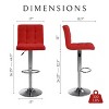 Syemin Counter and Bar Stools 2 Pieces Adjustable Swivel Barstools Modern Counter Stools Counter Height Barstools for Bar, Red, 17.32"*20.08"*37.01" - 3 of 4