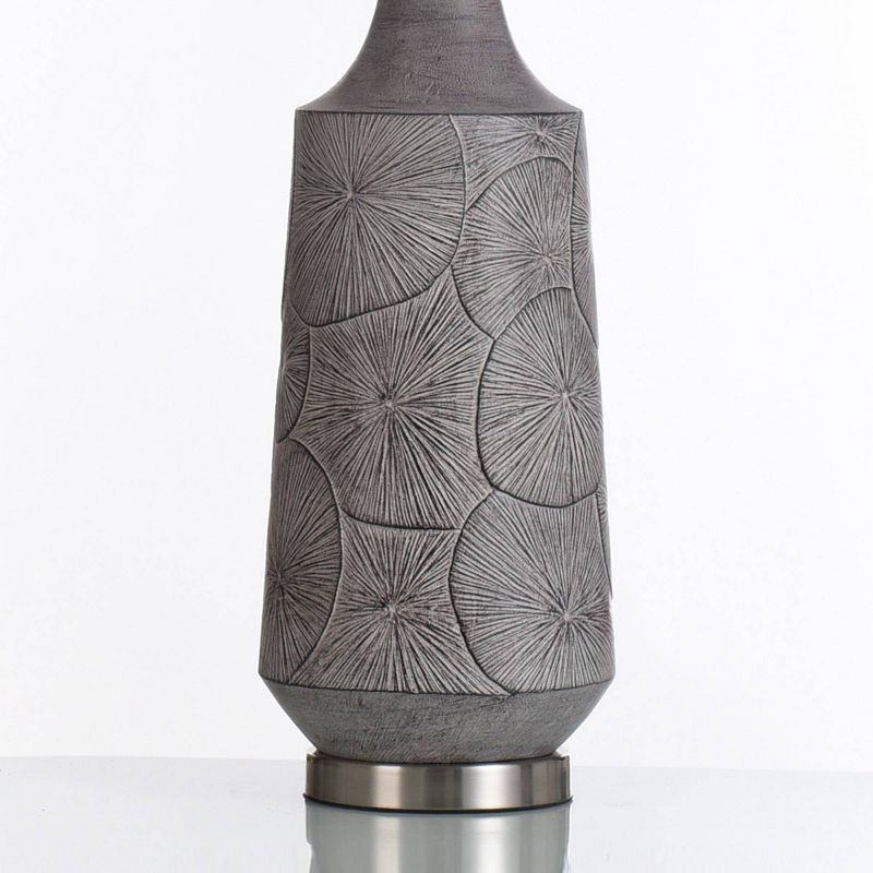 Bulwell Gray Resin Moulded and Steel Base Table Lamp - StyleCraft, 5 of 7