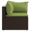 vidaXL Patio Corner Sofas with Cushions 2 pcs Brown Poly Rattan - 4 of 4