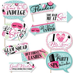 Big Dot of Happiness Funny Spa Day - Girls Makeup Party Photo Booth Props Kit - 10 Piece - 1 of 4