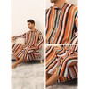 INSPIRE CHIC Men's Long Sleeves Button Pockets Contrasting Colors Striped Nightgown - 3 of 4