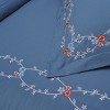 Traditional Floral 200-Thread Count Cotton Shabby-Chic Embroidered Classic 3-Piece Duvet Cover Set with Matching Pillowshams by Blue Nile Mills - 4 of 4