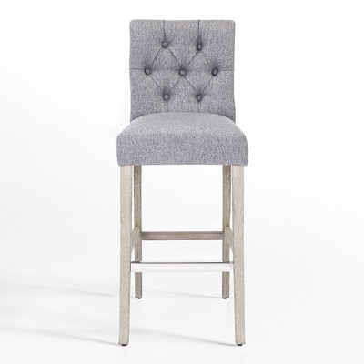 WestinTrends 29" Upholstered Linen Fabric Tufted Bar Stool Chair