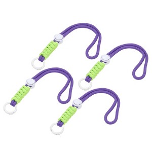 Unique Bargains Adjustable Hanging Braided Strap with Spring Ring Paracord Lanyard Keychains 4 Pcs - 1 of 4