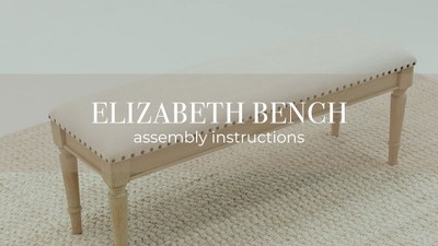 Elizabeth Traditional Brown Upholstered Wooden Bench with Nailhead Trim