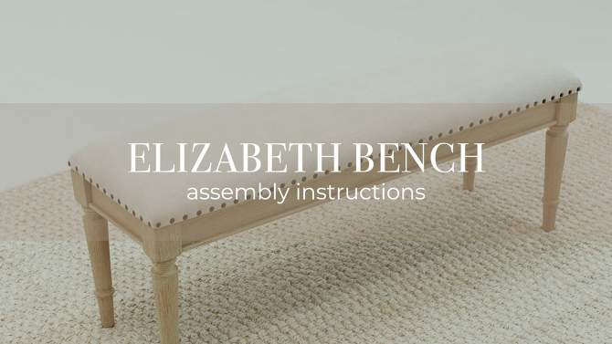 Maven Lane Elizabeth Traditional Upholstered Wooden Bench, 2 of 9, play video