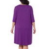 Agnes Orinda Women's Plus Size 3/4 Sleeve Sleepwear Lace Crew Neck Comfy Sleep Gowns Pleated Nightshirt - 4 of 4
