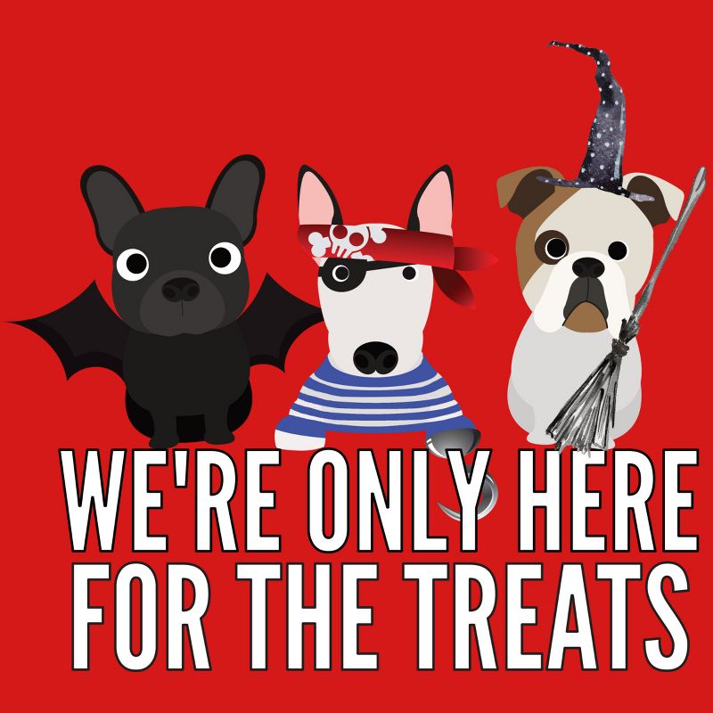 Girl's Design By Humans Dog Halloween - We're Only Here For The Treats By PedigreePrints T-Shirt, 2 of 5