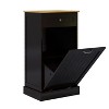 Vynxaria One Drawers and One-Compartment Tilt-Out Trash Cabinet Kitchen Trash Cabinet-Black - 3 of 4