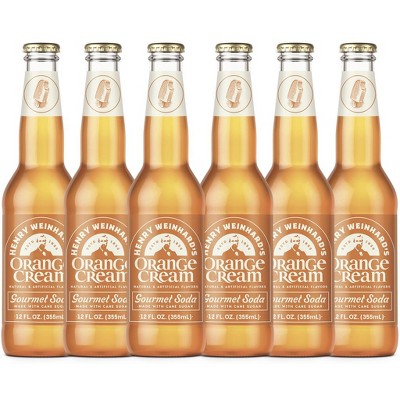 Henry Weinhard's Orange Cream Soda 6 Pack | 12oz Glass Bottles | Classic American Flavor | Premium Craft Soda