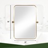 PexFix 36" x 24" Iron Rectangle Gold Pivot Wall Mirror Tilting Bathroom Vanity Mirror Metal Framed Adjustable Two-way mirror for Bedroom Living Room - 2 of 4