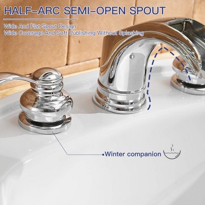 Chrome Polished 8-Inch Waterfall Widespread Bathroom Faucet