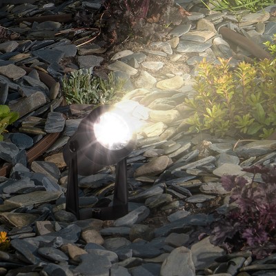 Set of 8 Black Low Voltage LED Outdoor Spotlights
