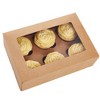 Juvale 24 Pack 6 Count Cupcake Boxes with Windows, To Go Containers for Bakery, Desserts, Muffins (Kraft Paper, 3.7x4.2x3.7 in) - 4 of 4