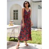 Dresses for Women Vintage Floral Print Closed Waist Mid Length Sundress - 2 of 4