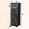 5-Drawer Tall Fabric Dresser with Wood Top, Storage Organizer Chest for Bedroom, Closet, Hallway, Sturdy Steel Frame - 3 of 4
