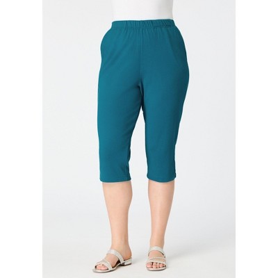 Roaman's Women's Plus Size Soft Knit Capri Pant