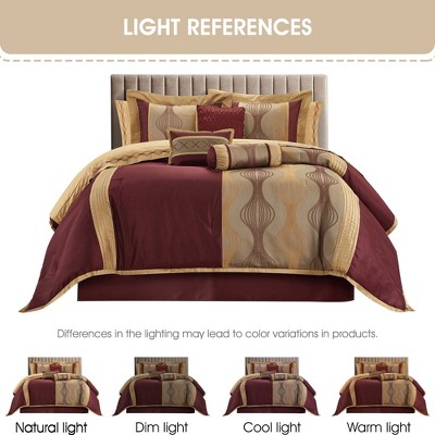Nanshing 15pc Queen Kath Room in a Bag Bedding Set Wine Red — фото 7