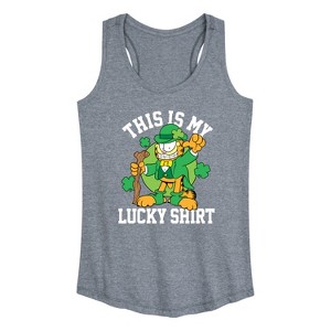 Women's - Garfield - This Is My Lucky Shirt Graphic Racerback Tank - 1 of 4