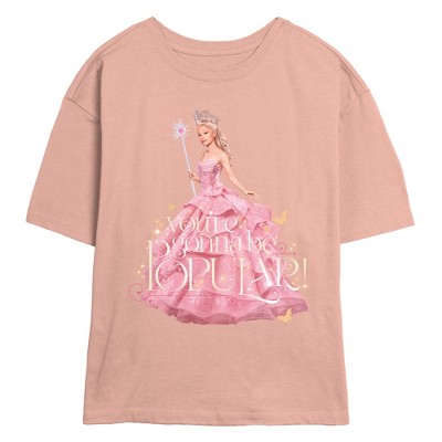 Junior's Wicked Glinda the Good You're Gonna Be Popular  T-Shirt - Peach - X Large