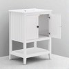 24-Inch Bathroom Vanity with Sink, Freestanding Cabinet with Open Shelf, Pine Wood Frame & Ceramic Basin, 8-Inch Faucet Mount - 3 of 4