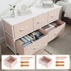 CAVINAS Fabric Drawers Dresser for Bedroom,Metal Frame Tall Storage Cabinet with Wood Top,Chest of Drawers for Bedroom,Entryway,Living Room - 4 of 4