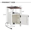 SinCiDo Farmhouse Set of 2 Nightstands w/Charging Station, Wood End Table with Barn Door & Open Shelves for Bedroom, Living Room - 3 of 4