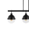 33" 3-Light Caleb Industrial Farmhouse Iron/Glass LED Pendant for Kitchen Island, Pool Table - JONATHAN Y - 4 of 4