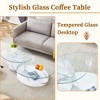 NicBex Modern Wood Grain Nesting Design Coffee Table with Double Glass Top,2-Layer Tea table Center Table for Living Room,Bedroom - 2 of 4