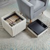 Ottoman with Storage, Storage Ottoman Bench with Safety Hinge, Upholstered Entryway Bench with Seating for Bedroom, Living Room, Beige - 3 of 4