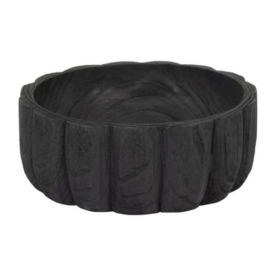 Sagebrook Home Sagebrook Home Elegant Decorative Bowl, Textured Variant, Classic Matte Black, Ideal for Modern Home Decor