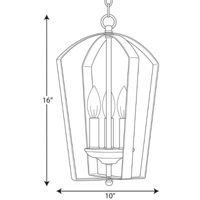 Antique Bronze 3-Light Foyer Fixture with White Candle Sleeves