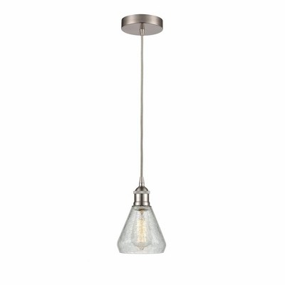 Conesus - 1 Light Cord Hung Mini Pendant In Industrial Style-10.75 Inches Tall and 6 Inches Wide