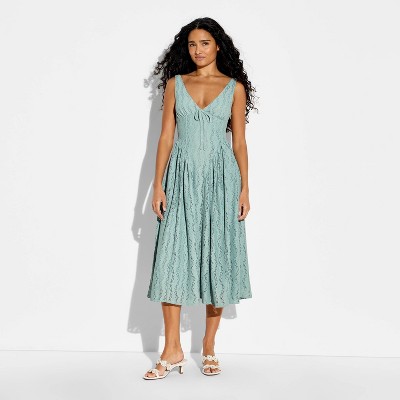 basque waist dress midi Heavens Above Off-Shoulder Basque Waist Midi Dress Ivory