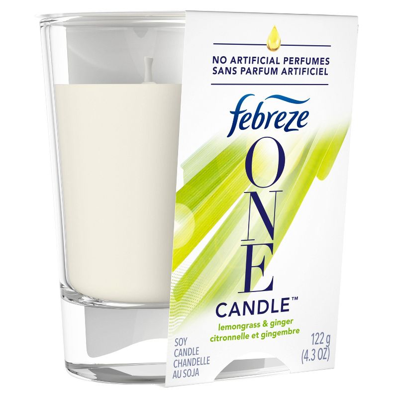 Febreze One Double - Wick Soy Candle Air Freshener - Lemongrass &#38; Ginger - 1ct, 2 of 4