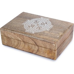 Hand Carved Wooden Keepsake Box, Elegant Vintage Memory Storage Box for Jewelry and Valuables, Gift for All Occasions - 1 of 4