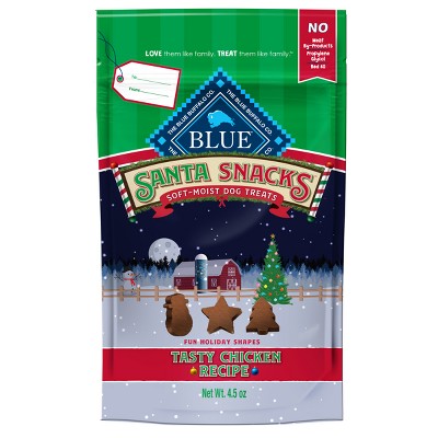 Blue Buffalo Santa Snacks Tasty Chicken Recipe Soft Dog Treats - 4.5oz